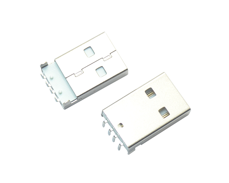 USB AM 4P 90° 白铁