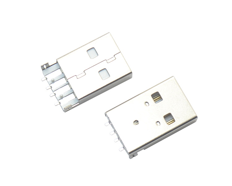 USB AM 4P 沉板SMT 白铁