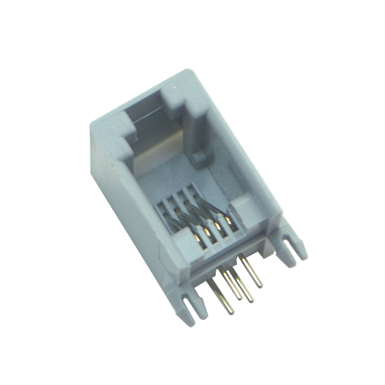 RJ11-4P4C 全塑 灰色 弯插