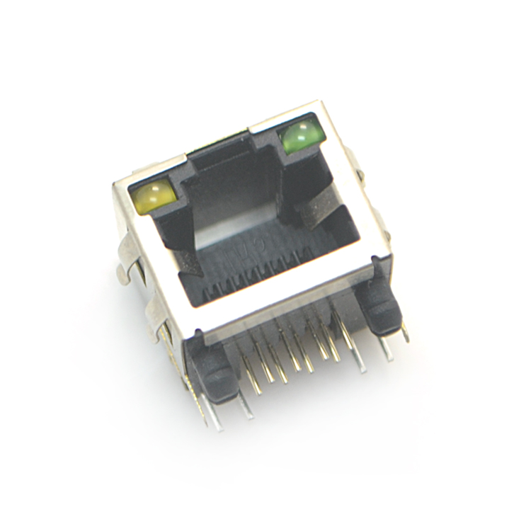 RJ45-8P8C 上带灯 带弹片 弯插