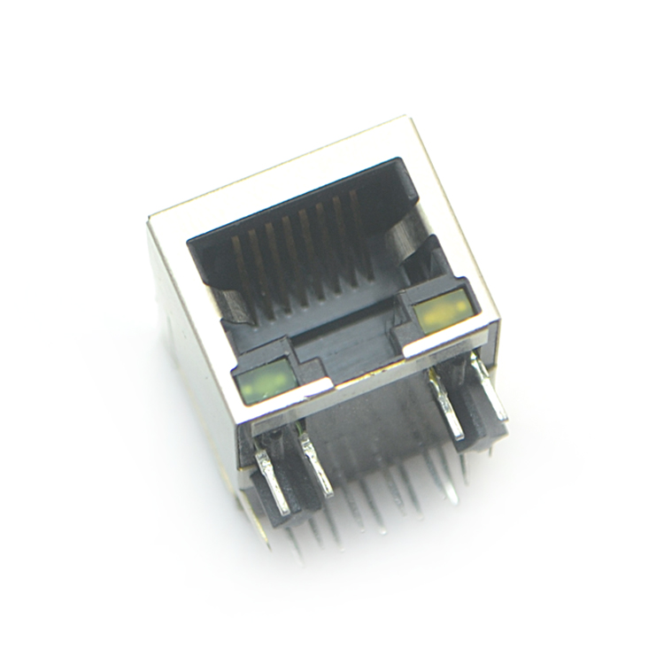 RJ45-10P10C 下带灯 弯插